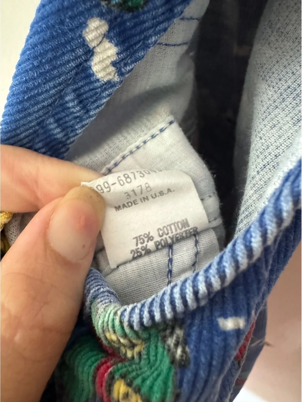 OshKosh 3T Vintage Made in USA Blue Corduroy Transportation Overalls